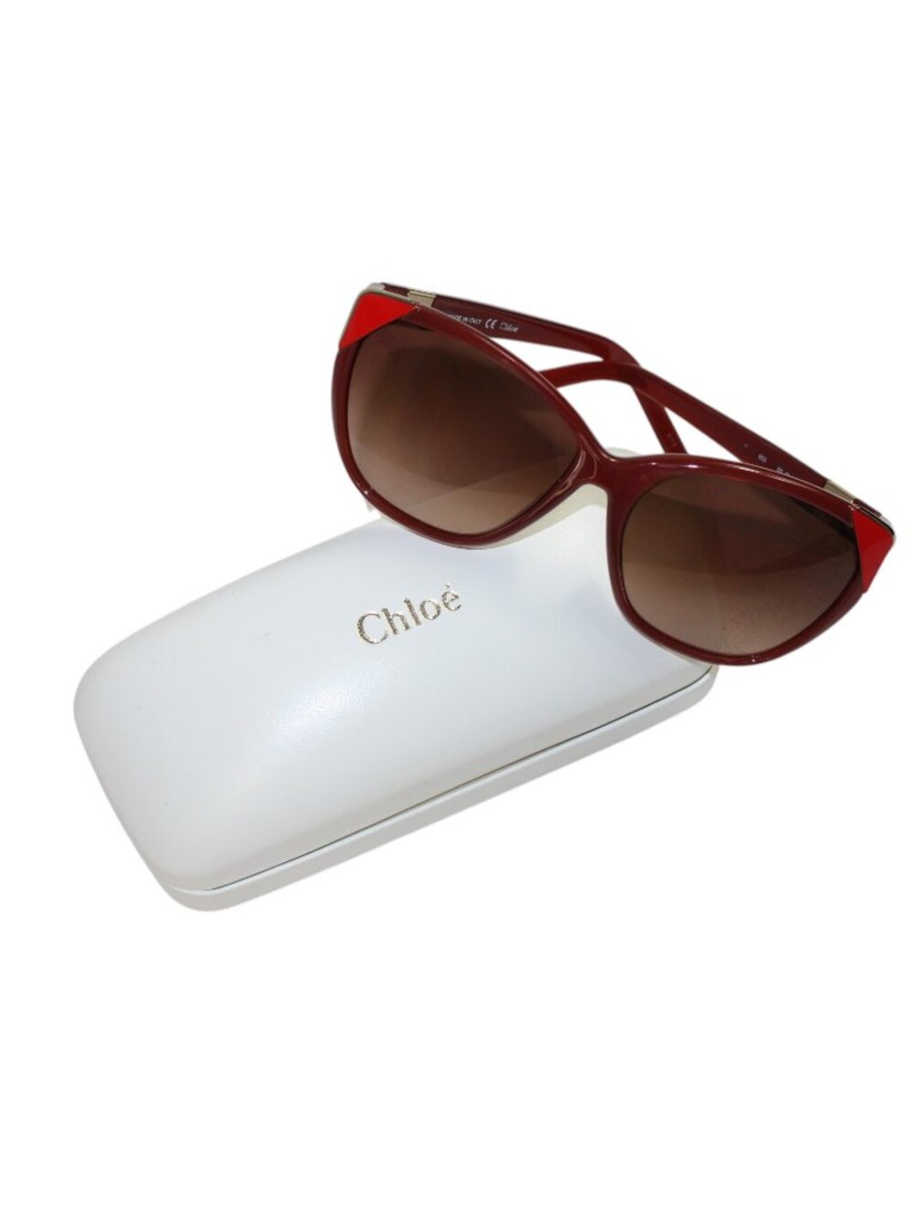 Chloë CE600S Bordeaux Oversized Cat Eye Made In Italy 60 14 135 Sunglasses - Picture 7 of 11